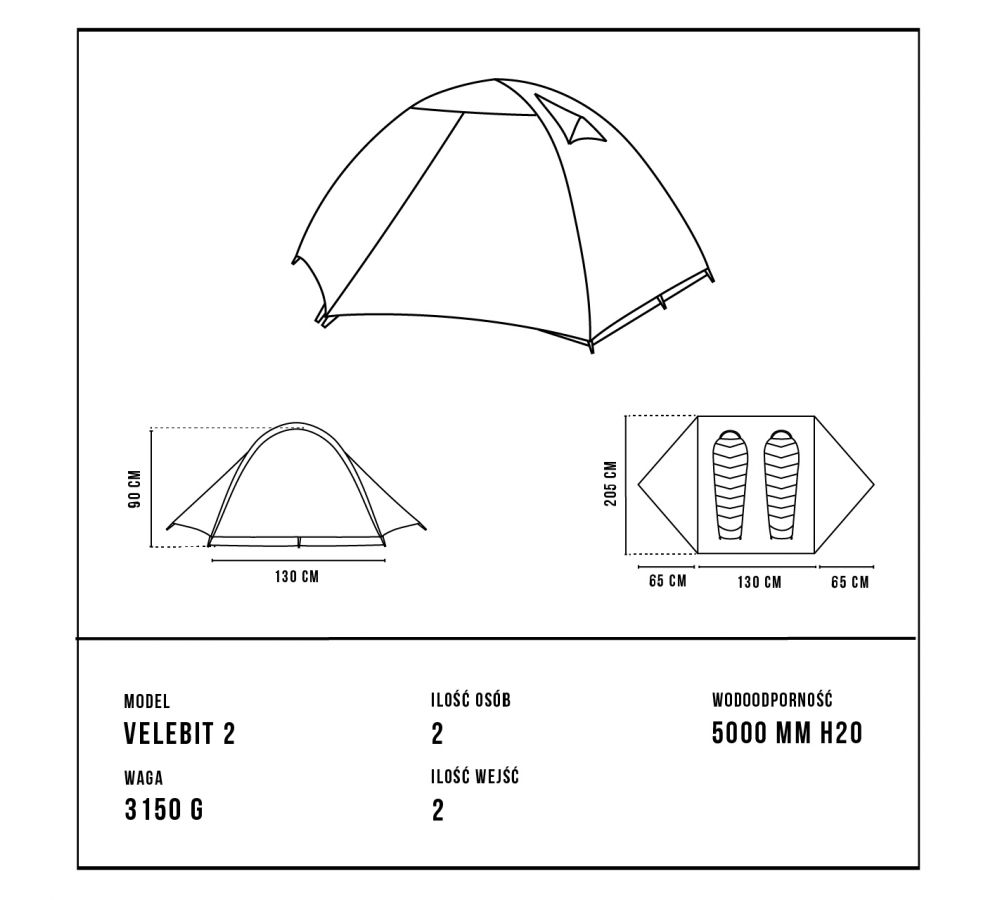 Палатка Alpinus VELEBIT 2
