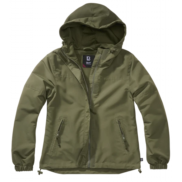 Женская легкая ветровка Frontzip (оливкового цвета)
