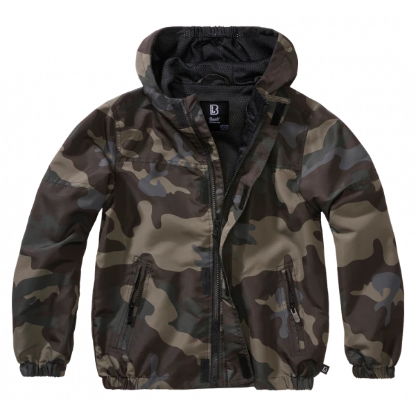 Детская легкая ветровка Frontzip (темный камуфляж)
