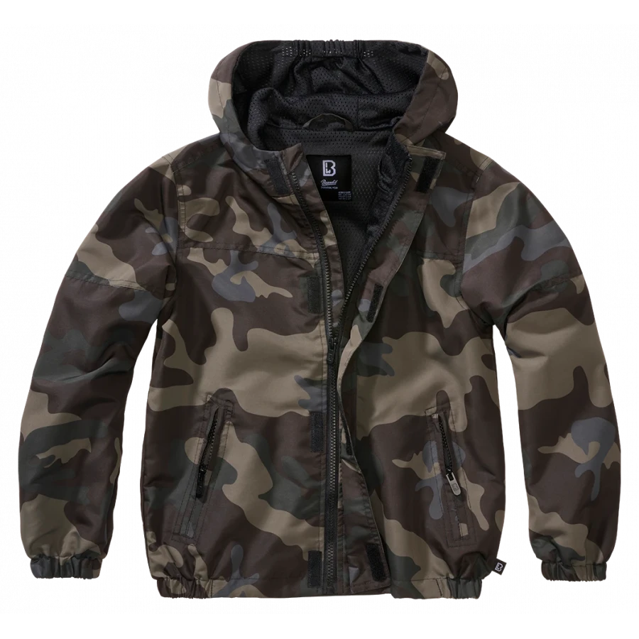 Детская легкая ветровка Frontzip (темный камуфляж)