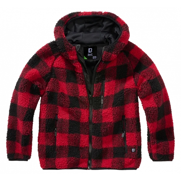 Детская куртка "Teddyfleece" с капюшоном красный/черный
