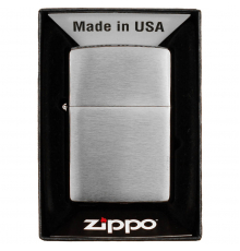 Ветрозащитная зажигалка Zippo 'Chrome Brushed' без наполнения