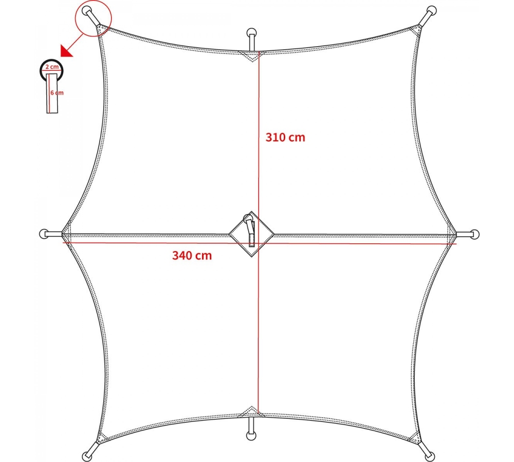 Брезент "Hexagon-Tarp" флектарн ок. 340 х 310 см
