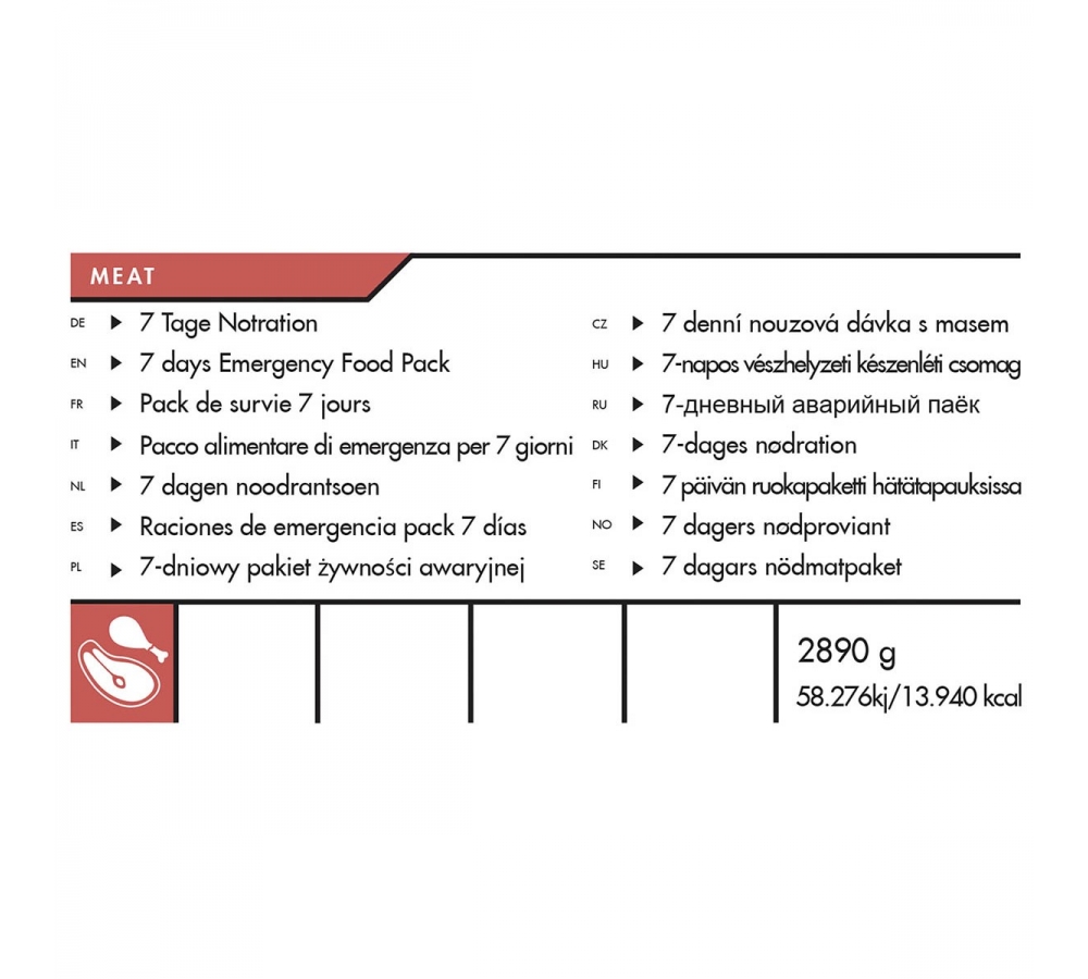 7-дневный рацион "MEAT" от Trek 'n Eat
