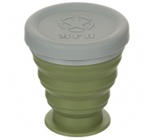 Чашка складная с крышкой Silicone OD зеленая 200 мл
