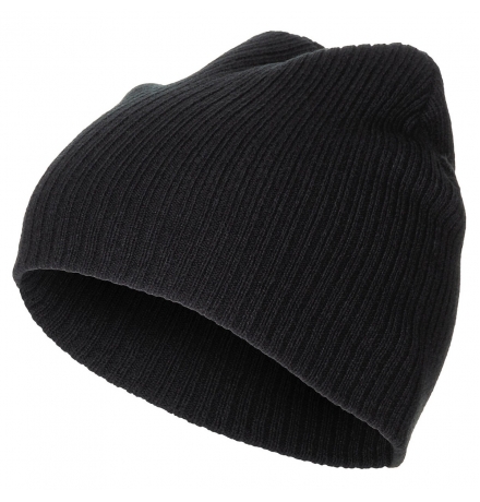 Вязаная шапка "Beanie", рваная, черная, очень короткая