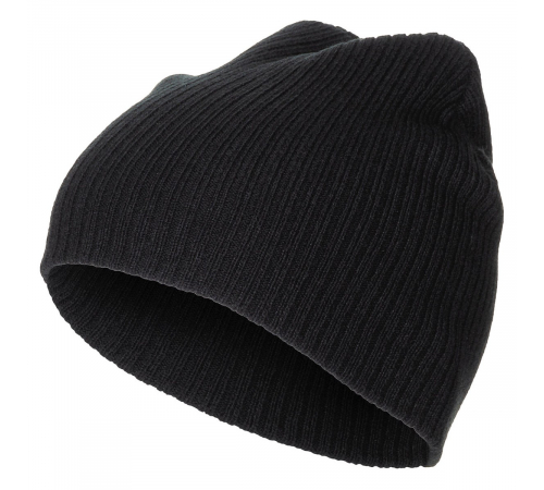 Вязаная шапка "Beanie", рваная, черная, очень короткая