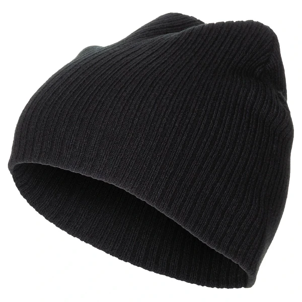 Вязаная шапка "Beanie", рваная, черная, очень короткая