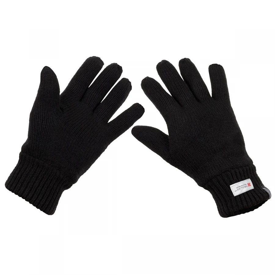 Вязаные перчатки черные Утеплитель 3M™ Thinsulate™