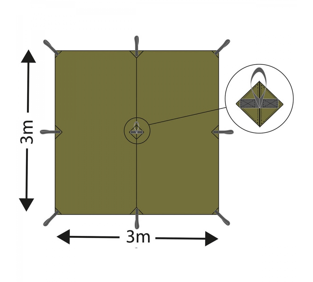 Брезент «Tarp Extreme» флектарн ок. 300 х 300 см
