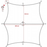 Брезент "Hexagon-Tarp" оливковый, 340 х 310 см
