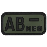Нашивка-липучка черный-OD зеленая группа крови 'AB NEG' 3D