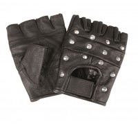 Байкерские кожаные перчатки (черные)