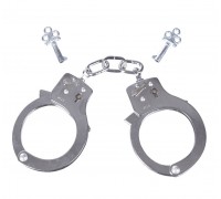 Никелированные наручники с одинарным замком