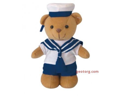 Медвежонок плюшевый в костюме моряка (20 см)