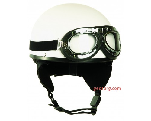 Шлем "HALBSCHALE" с защитными очками, Mil-tec, белый