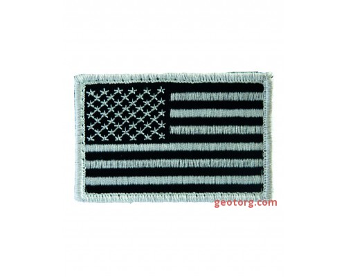 Нашивка флаг США матерчатый, черно-белый, Mil-tec