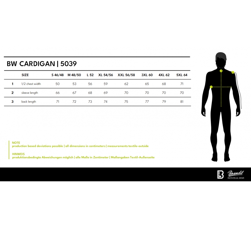 Свитер на молнии BW Cardigan Brandit, антрацит